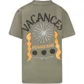 Cars T-shirt olijfgroen Jongens Katoen Ronde hals Backprint - maat 128