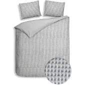 Heckett & Lane Dekbedovertrek Vafala Melange-Grey Percal-200 x 200 / 220 cm | 2-Persoons