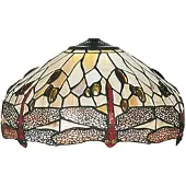 LumiLamp Lampenkap tiffany Ø 40 cm beige glas libelle glazen lampenkap