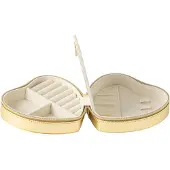 J-Line juwelendoos hart kunstleder goud 16x15x7cm