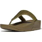 FitFlop Women Lulu Toepost Hotfix Metallic Camo-Green-Schoenmaat 41