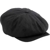 Beechfield 5 Paneel Newsboy Cap (Zwart)