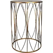 Clayre & Eef Bijzettafel Ø 40x60 cm ijzer hout rond