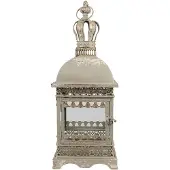 Clayre & Eef Lantaarn 20x20x51 cm grijs ijzer glas