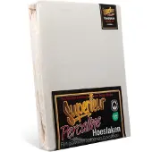 Superieur Hoeslaken 100x200 cm crème 100% katoen