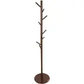 QUVIO Staande kapstok hout - 175 cm hoog - 8 ophanghaken - Bruin