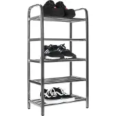 QUVIO Schoenenrek rvs met 5 planken
