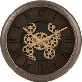 J-Line klok radars romeinse cijfers metaal /goud 52x52x7.5cm