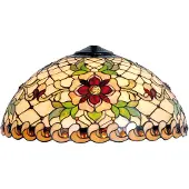 LumiLamp Lampenkap tiffany Ø 50x25 cm rood glas halfrond roos glazen