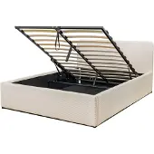 CALICOSY Opbergbed 160x200 cm met hoofdbord bekleed met livy
