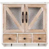 Clayre & Eef Wandkast 53x15x51 cm bruin hout metaal rechthoek opbergkast