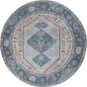 Veer Carpets Vloerkleed karaca blue 03 rond ø160 cm