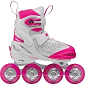 Roces Moody X TIF Girl Verstelbare Skeelers Kinderen – Inline Skates – Meegroei Skates – Wit Roze – Maat 36-40