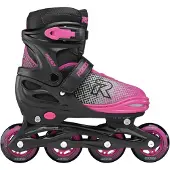 Roces Jokey X Verstelbare Skeelers Meisjes – Inline Skates – Meegroei Skates – Zwart Roze – Maat 34-37