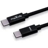 MaXlife Gevlochten kabel MXUC-12, Type-C - Type-C, Versterkte connectoren, 2 meter