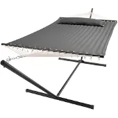 Juskys Hangmat Cata - Antraciet - Incl. Onderstel & Kussen