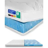 AM Qualitätsmatratzen Premium Gelschuim Topper 180x200cm (SG50) - Hoogte 6 cm - Memory foam mattress topper 180 x 200 - TENCEL Lyocell tijk - Gel Matrastopper voor matras en boxspringbed