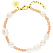 Purelei Armband 'Coral' goud / koraal / parelwit