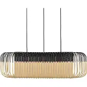Forestier Hanglamp Bamboo oval, dimbaar, hout licht, Woon-/ Eetkamer, Bamboe, Design, Hanglamp