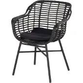 Hartman Tuinstoel Cecilia Dining Chair alu legs Carbon Black Black Puma Wicker
