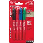 Milwaukee Set van 4 Inkzall kleurmarkers zwart-rood-blauw-groen - - 48223106
