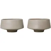 Broste Copenhagen Miko schaal Ø14 cm 2-pack Warm grey
