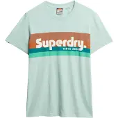 Superdry Shirt petrol / mintgroen / mandarijn / wit