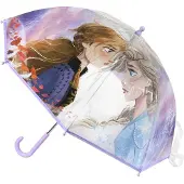 Disney Frozen Frozen 2 paraplu lila/transparant voor meisjes 71 cm - Frozen II - Doorzichtige kinderparaplu - Regenkleding/regenaccessoires