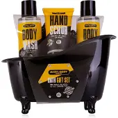 Accentra Bath & Body Toolkit – Cadeauset voor Mannen – 2× Body Wash 100 ml + Hand Scrub 50 ml + Mesh Spons – Stoere Bad Gift Set