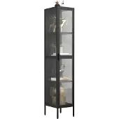 VCM Stalen vitrinekast Glazen vitrinekast Staande vitrinekast 160x30x35 Floka XL