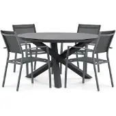 Lifestyle Garden Furniture Lifestyle Sella/Livorno 125 cm dining tuinset 5-delig