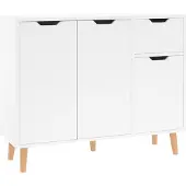 vidaXL Dressoir 90x30x72 cm bewerkt hout hoogglans wit