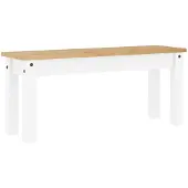 vidaXL Eetkamerbank Panama 105x30x45 cm massief grenenhout wit