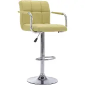 vidaXL Barkruk, 2 stuks, groen, met stoffen bekleding