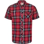 Lonsdale Shirt met korte mouwen - Brixworth - S tot 3XL - voor Mannen - rood-navy | Maat L