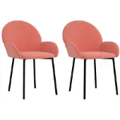 vidaXL Eetkamerstoelen 2 st fluweel roze