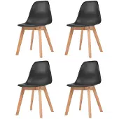 vidaXL Eetkamerstoelen zwart 4 st online kopen