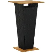 vidaXL Bartafel 60x60x110 cm poly rattan en massief acaciahout zwart
