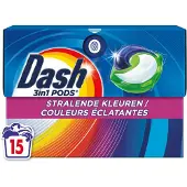 Dash 4x Wasmiddelcapsules 3in1 Pods Stralende Kleuren 15 Stuks