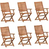 vidaXL Tuinstoelen 6 st inklapbaar 57x66x95 cm massief acaciahout