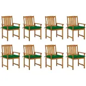 vidaXL Tuinstoelen 8 st met kussens massief acaciahout