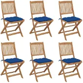 vidaXL Tuinstoelen 8 st inklapbaar met kussens massief acaciahout