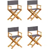 vidaXL Tuinstoelen 6 st inklapbaar stof donkergrijs