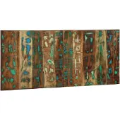 vidaXL Hoofdbord 120 cm massief gerecycled hout meerkleurig