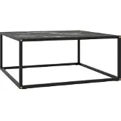vidaXL Salontafel met zwart marmerglas 80x80x35 cm zwart
