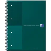 Oxford International notebook A4+ gelijnd 4 gaats 80 vel stevige kartonnen kaft 30 jaar groen