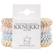 Kknekki Elastische Haarband - 4-pack - Blauw/Crème/Roze/Goud - - OneSize - Haaraccessoires