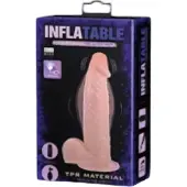 Baile BW-008067AQ - Opblaasbare Dildo - Vibrerend - 19.3 x 4.3cm - Flesh