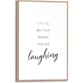 Reinders! Schilderij Laughing - Slim Frame 20x30 Cm Mdf Zwart-wit