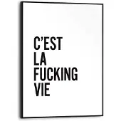 Praxis Schilderij Het Leven Tekst - Quote - Citaat - Slim Frame 30x40 Cm Mdf Zwart-wit